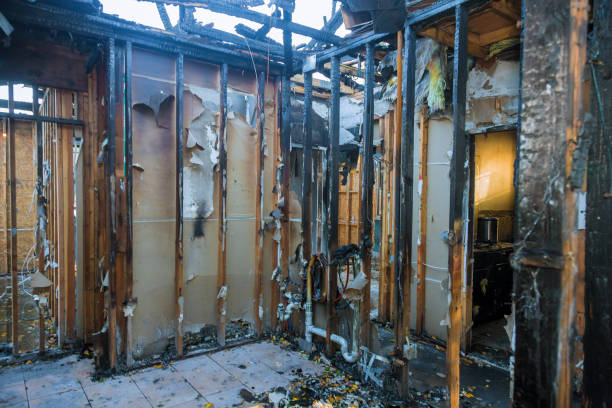 Professional Fire Damage Restoration technician working in Houston, PA